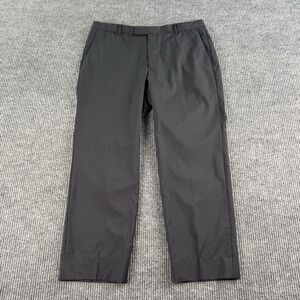 Z Zegna Pants Men 38x29 Gray Black Wool Gingham Check Wide Leg Italy Dress